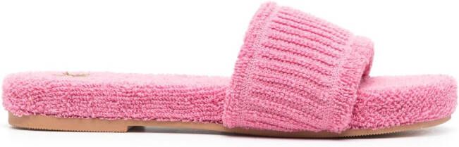 Manebi Slippers van badstof Roze