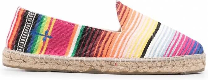 Manebi Tulum gestreepte espadrilles Blauw