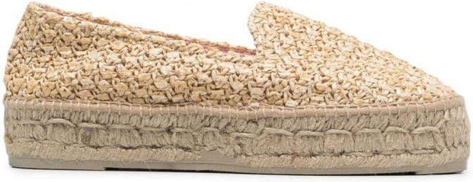 Manebi Geweven raffia espadrilles Beige