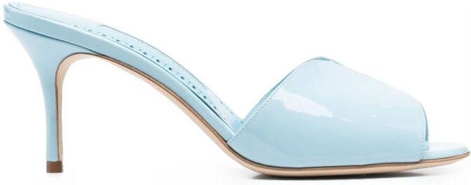 Manolo Blahnik Leren muiltjes Blauw