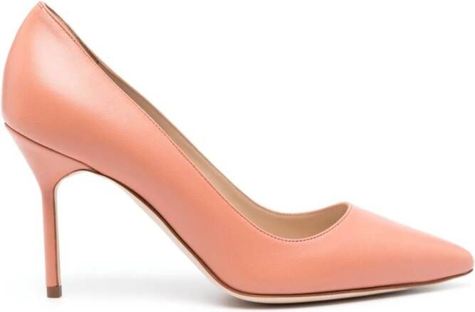 Manolo Blahnik BB leren pumps Roze