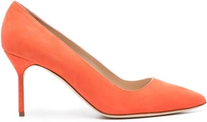 Manolo Blahnik BB suède pumps Oranje