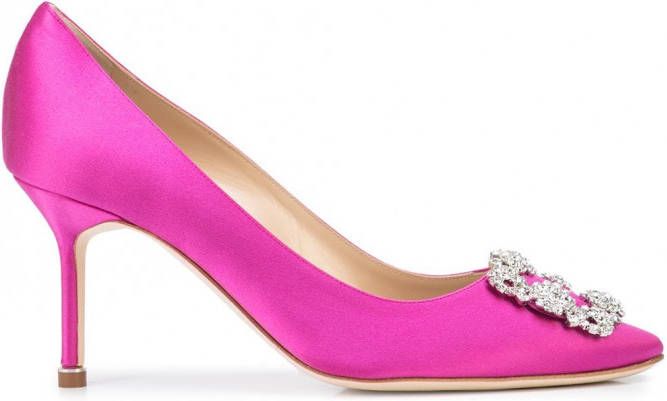 Manolo Blahnik Pumps verfraaid met kristallen Roze