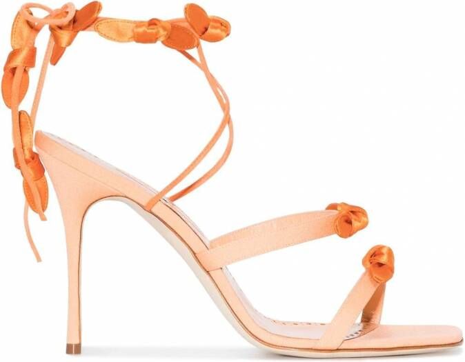 Manolo Blahnik Fiocco sandalen Oranje