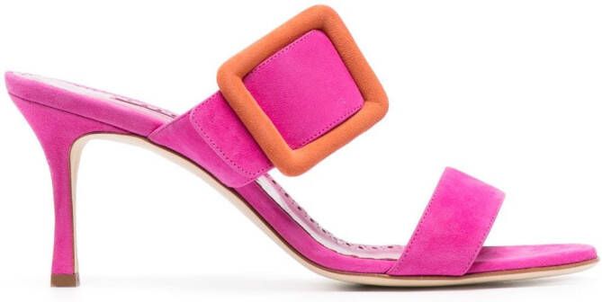 Manolo Blahnik Gable muiltjes met gesp Roze