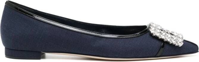 Manolo Blahnik Hangisi ballerina's met gesp Blauw