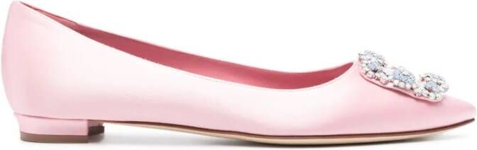 Manolo Blahnik Hangisi ballerina's Roze