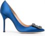 Manolo Blahnik Hangisi pumps verfraaid met kristallen Blauw - Thumbnail 1