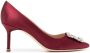 Manolo Blahnik Hangisi pumps met kristallen gesp Rood - Thumbnail 1