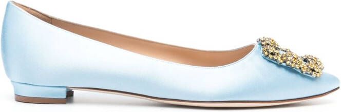 Manolo Blahnik Hangisiflat ballerina's Blauw