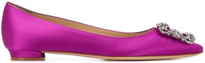 Manolo Blahnik Hangisiflat ballerina's Roze