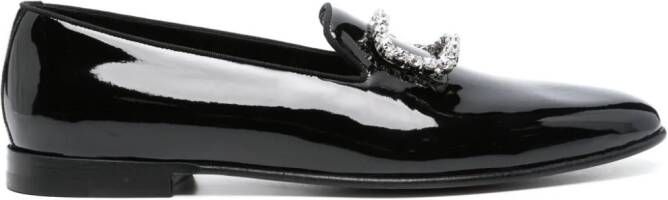 Manolo Blahnik Marty lakleren loafers Zwart