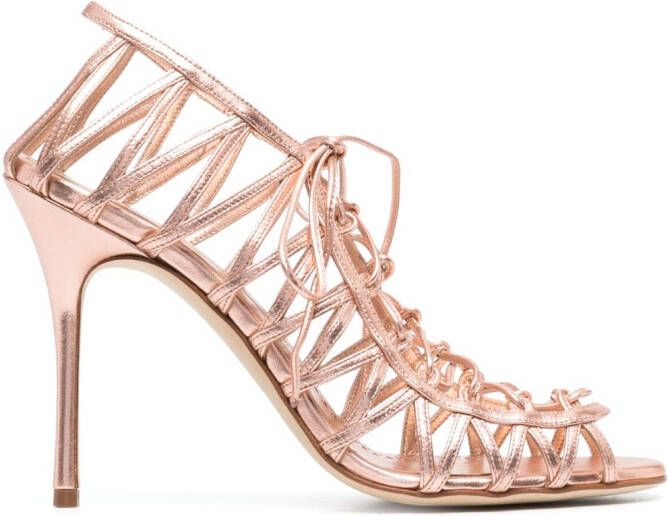 Manolo Blahnik Metallic sandalen