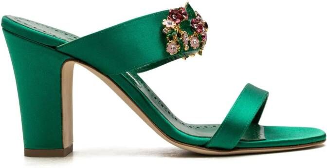 Manolo Blahnik Sayini sandalen Groen