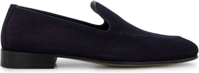 Manolo Blahnik Truro suède loafers Blauw