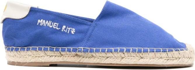 Manuel Ritz Espadrilles met geborduurd logo Blauw