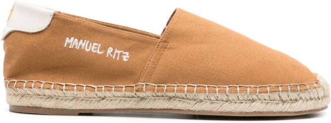 Manuel Ritz Espadrilles met geborduurd logo Bruin