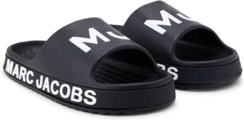 Marc Jacobs Kids Slippers met logoprint Zwart