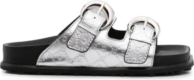 Marine Serre MS Ground gelamineerde slippers Zilver