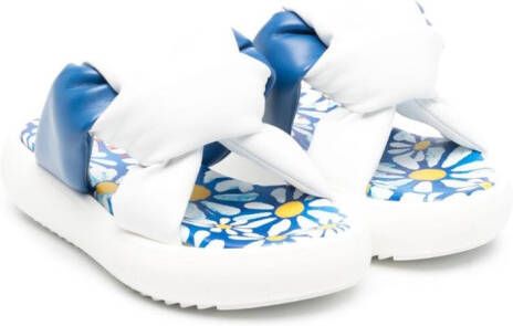 Marni Kids Slippers met bloemenprint Wit