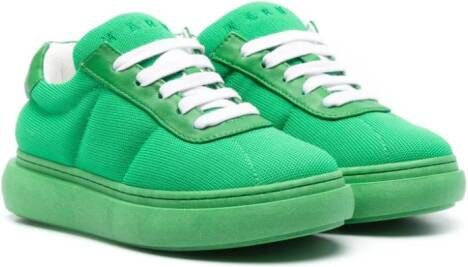 Marni Kids Gebreide sneakers met geborduurd logo Groen