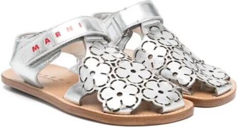 Marni Kids Sandalen met bloe detail Zilver