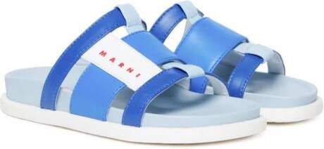 Marni Kids Sandalen met logoprint Blauw