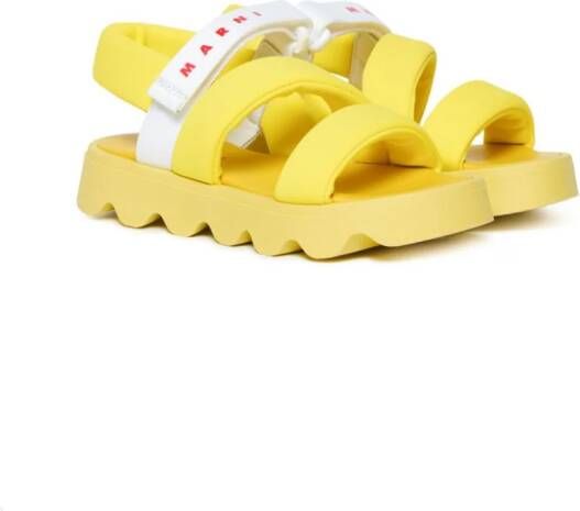 Marni Kids Sandalen met logoprint Geel