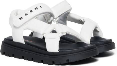 Marni Kids Leren sandalen met logoband Wit