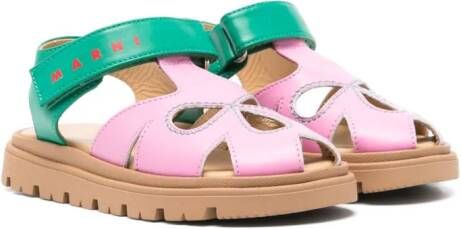 Marni Kids Sandalen met bloe print Roze