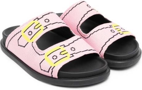 Marni Kids Slippers met gespdetail Roze