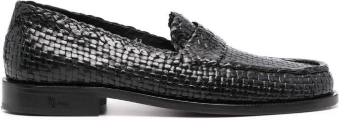 Marni Leren loafers Zwart