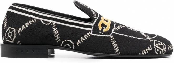 Marni Loafers met logoprint Zwart