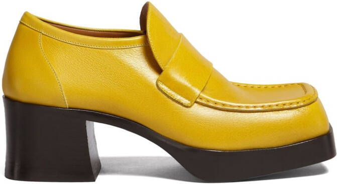 Marni Loafers met vierkante neus Geel