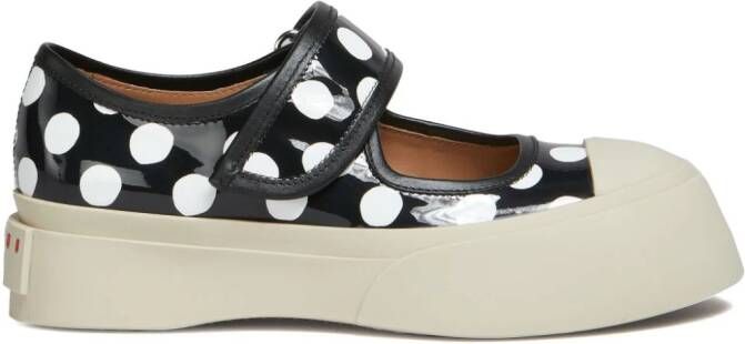 Marni Pablo leren sneakers met stippen Zwart