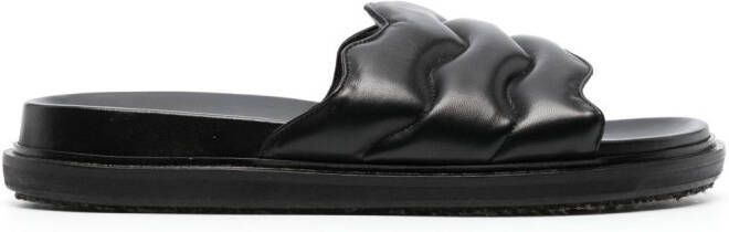 Marni Slippers van nappa leer Zwart