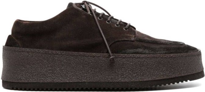 Marsèll flatform lace-up suede derby shoes Brown