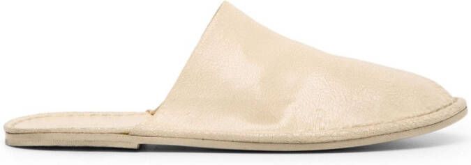 Marsèll Leren slippers met ronde neus Beige