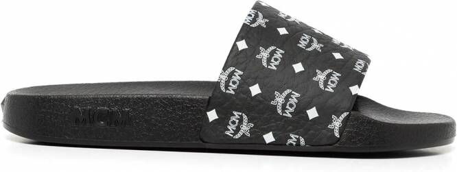 MCM Slippers met monogram Zwart