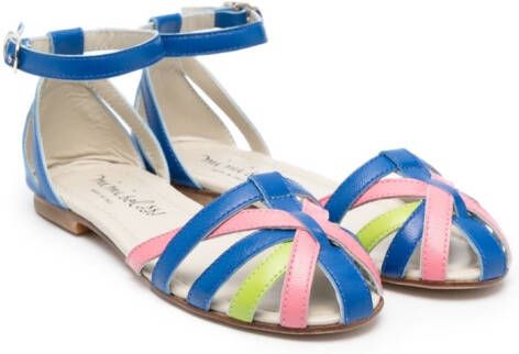 Mi Sol Sandalen met colourblocking Blauw