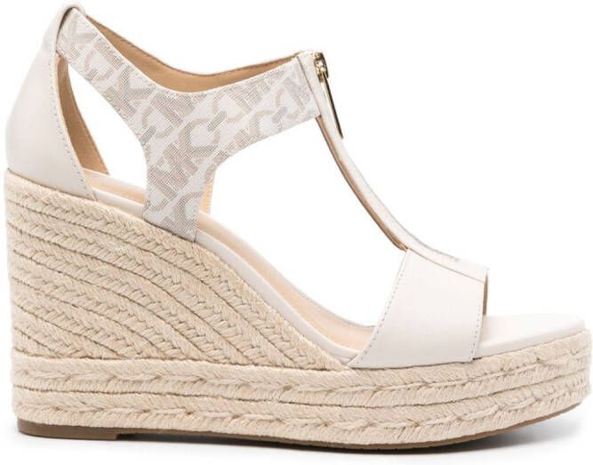 Michael Kors Berkley espadrilles met sleehak 100 mm Beige