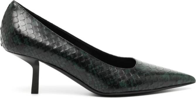 Michael Kors Collection Frankie Runway pumps met slangenleer-effect Groen