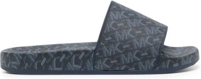 Michael Kors Jake slippers met logoprint Blauw