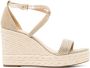 Michael Kors Kayla 100 mm espadrilles met sleehak Goud - Thumbnail 1