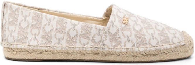 Michael Kors Kendrick Empire espadrilles met monogram Wit