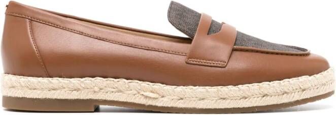 Michael Kors Lennon leren espadrilles Bruin