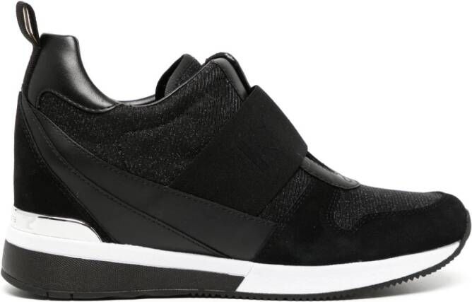 Michael Kors Maven Mixed-Media leren sneakers Zwart