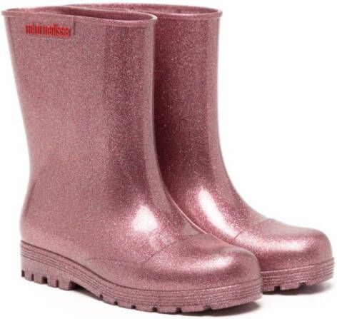 Mini Melissa Regenlaarzen met logo Roze