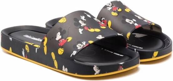 Mini Melissa Slippers met open neus Zwart