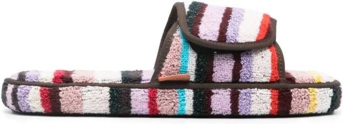 Missoni Home Gestreepte slippers Bruin